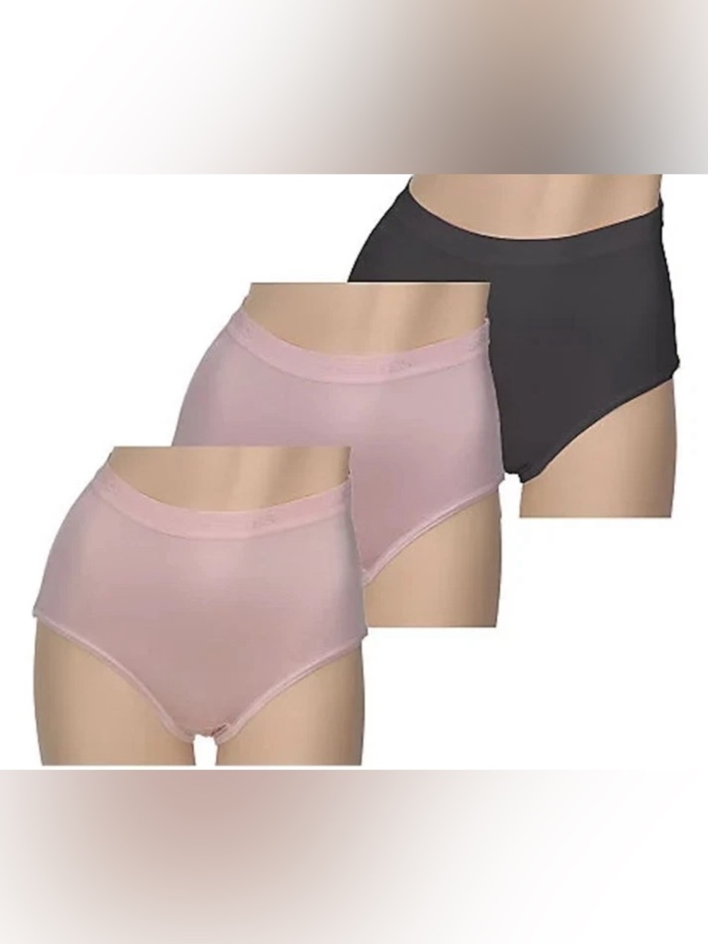 Breezies Set of 3 Nylon Lycra Women's Full Cut Briefs UltimAir QVC A64727 Size 8